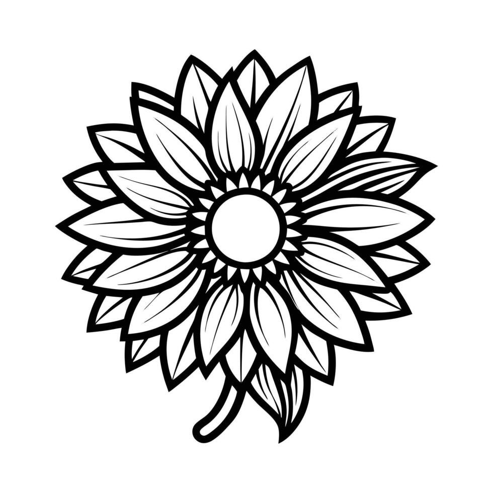 abstract flower icon, sun flower isolated on a white background. vector