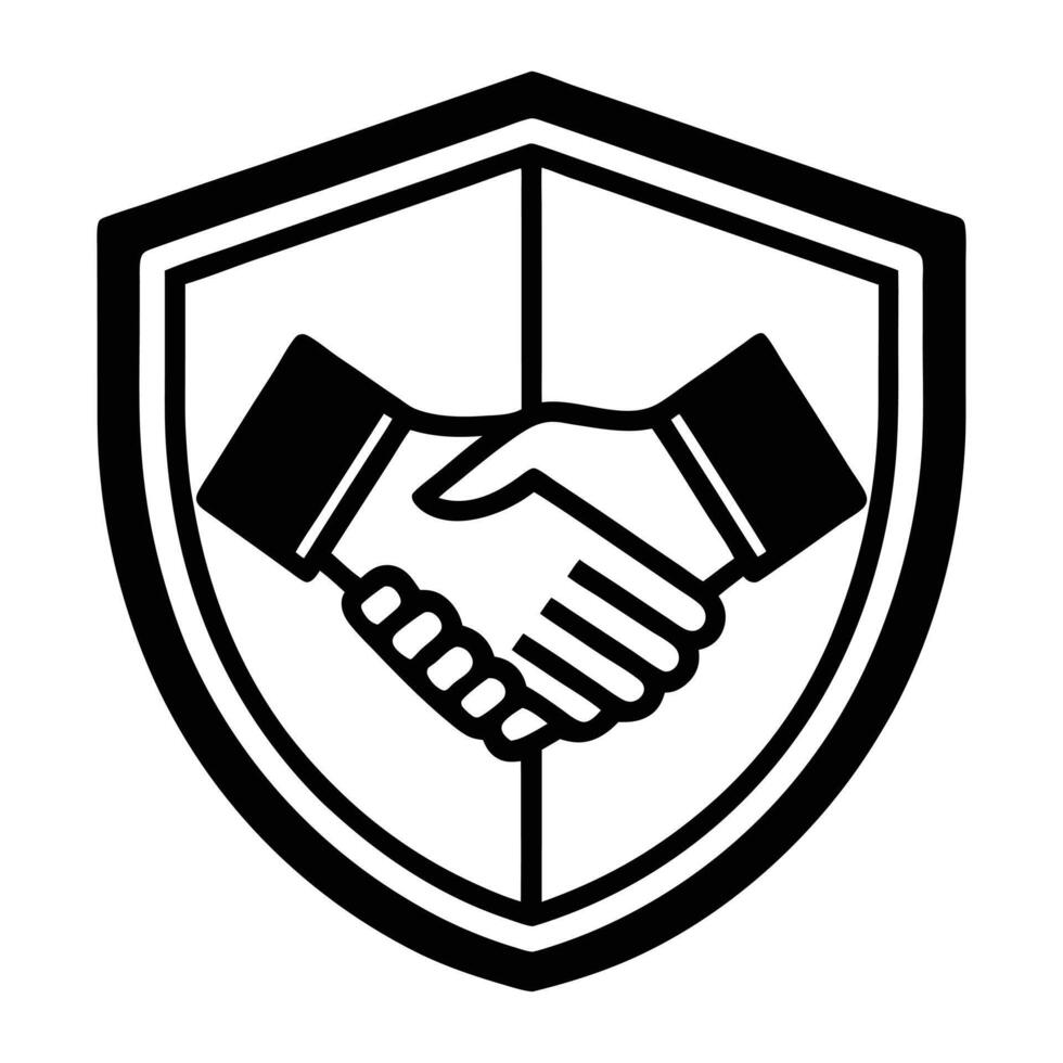 handshake black icon , illustration vector