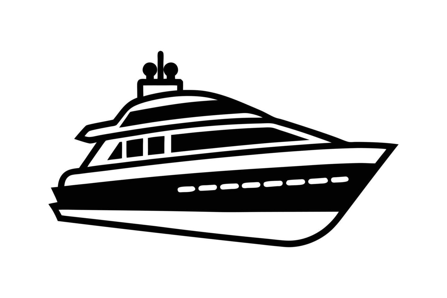 yacht isolated on white background, Luxury Yacht Icon vector