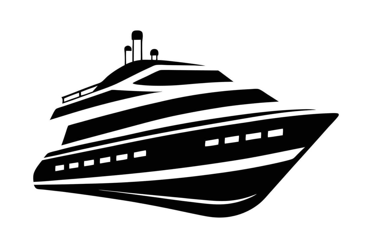 yacht isolated on white background, Luxury Yacht Icon vector