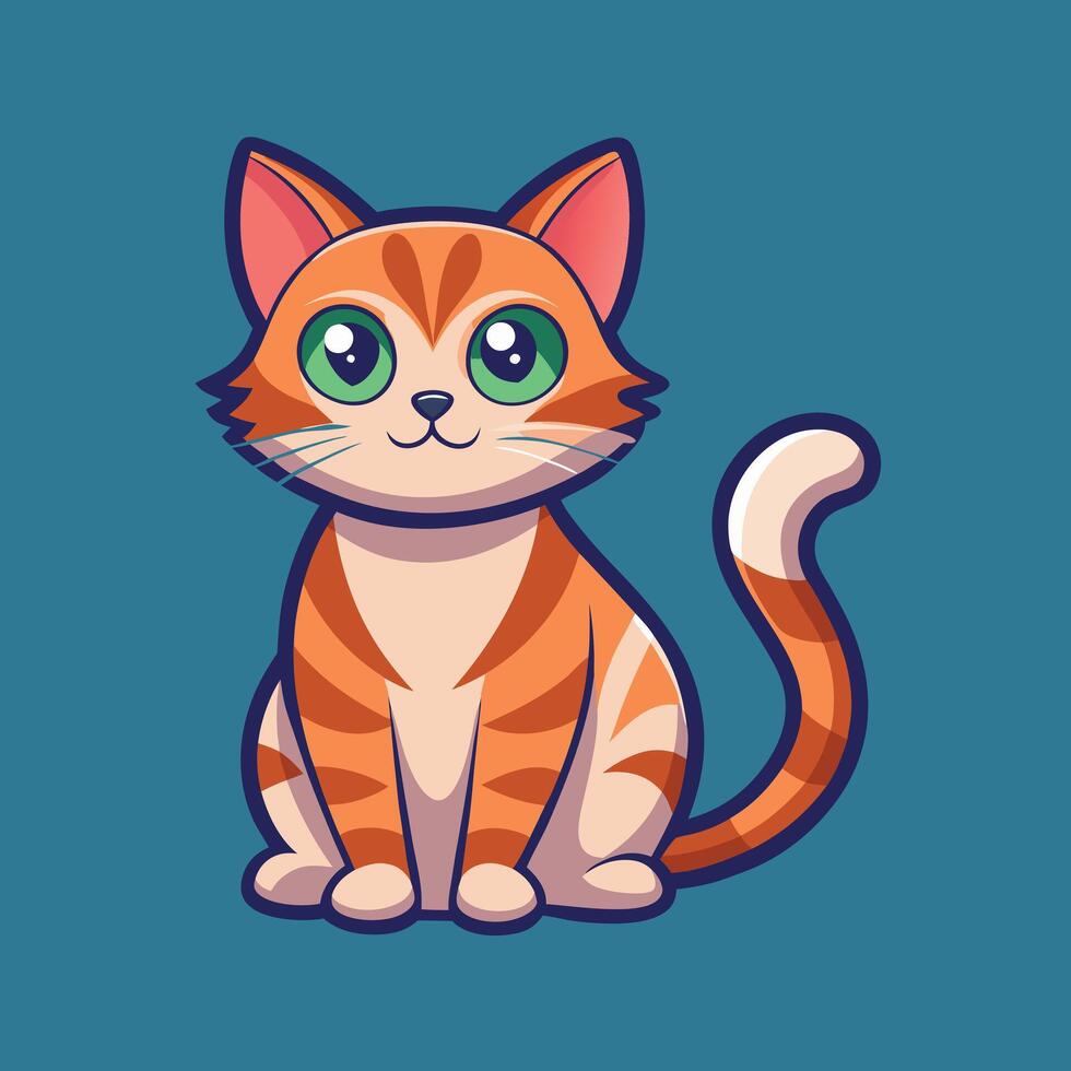 Cat sticker art vector