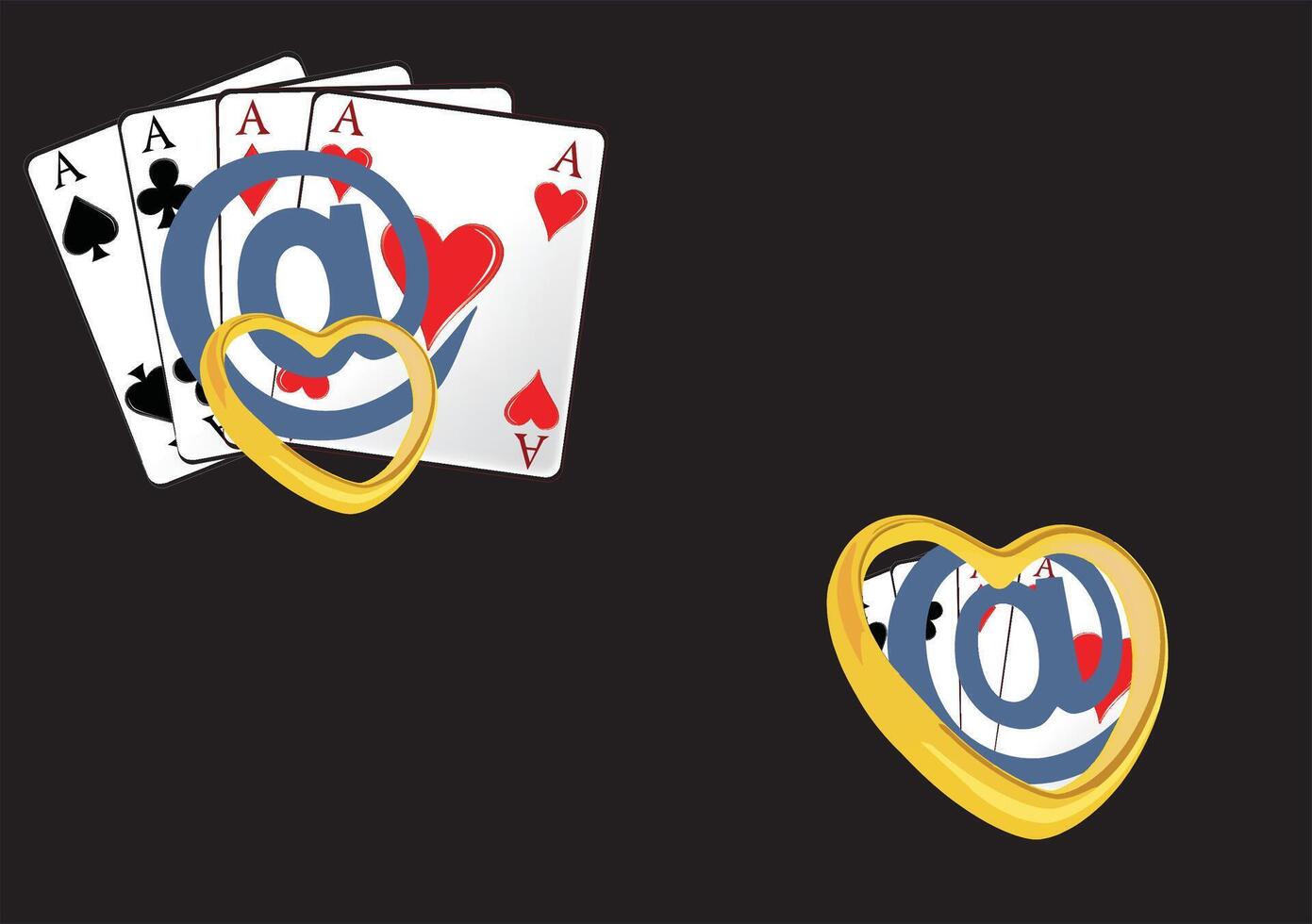 Online dating website is combining love and game vector