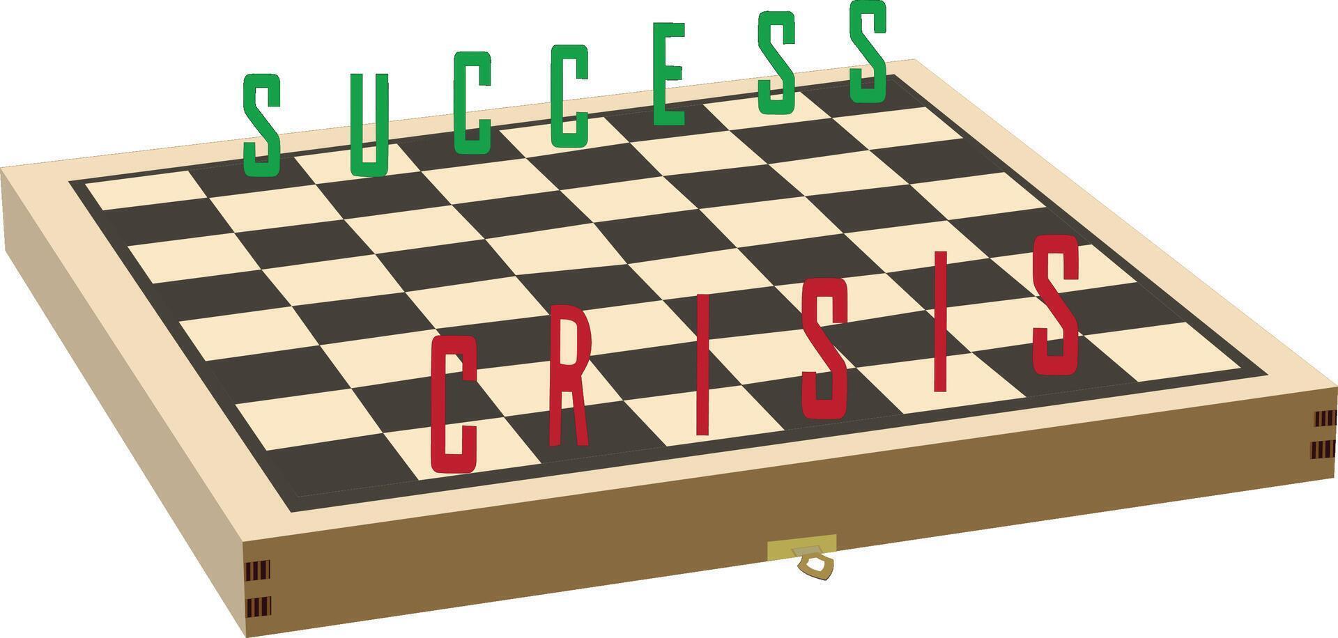 Chessboard showing crisis and success concept vector