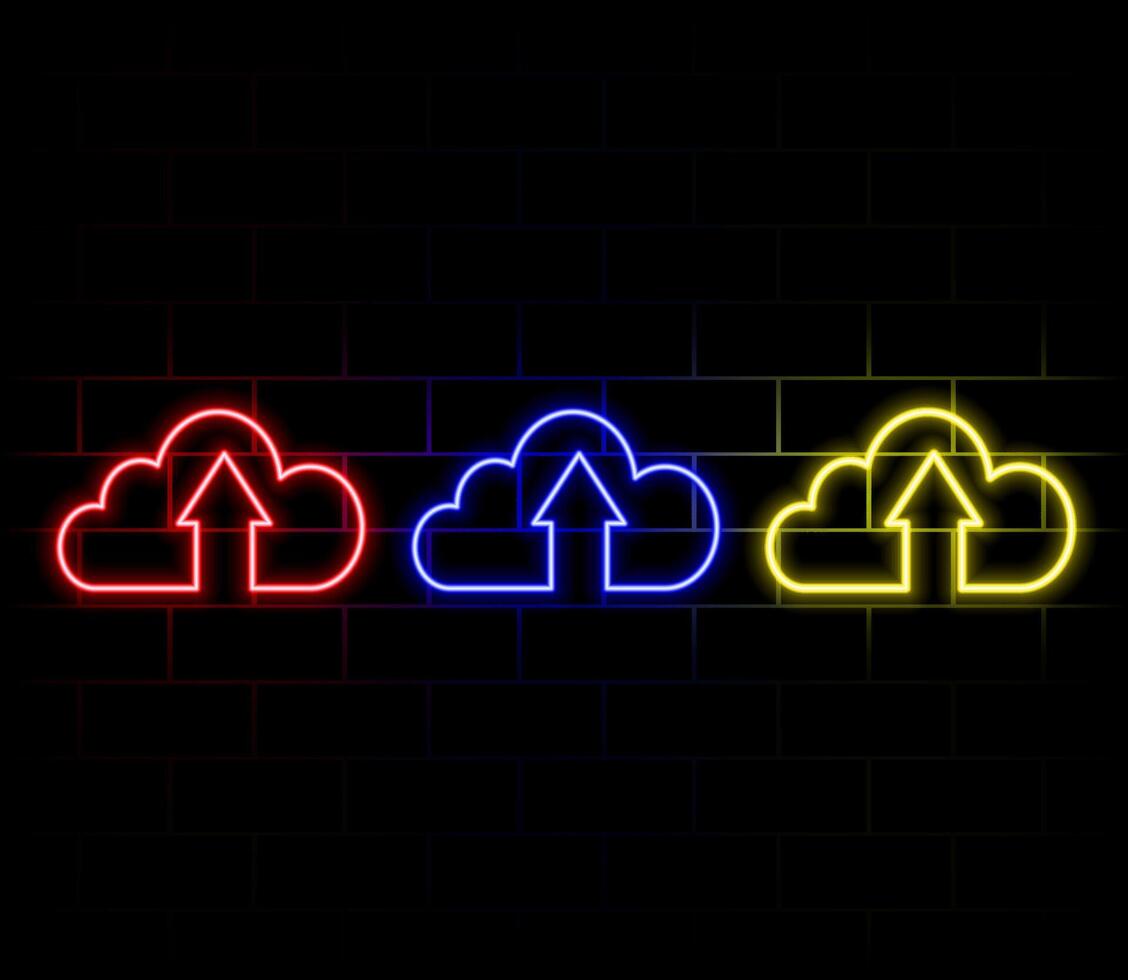 UI icon with neon light isolated in black background. 3d rendering - illustration. vector