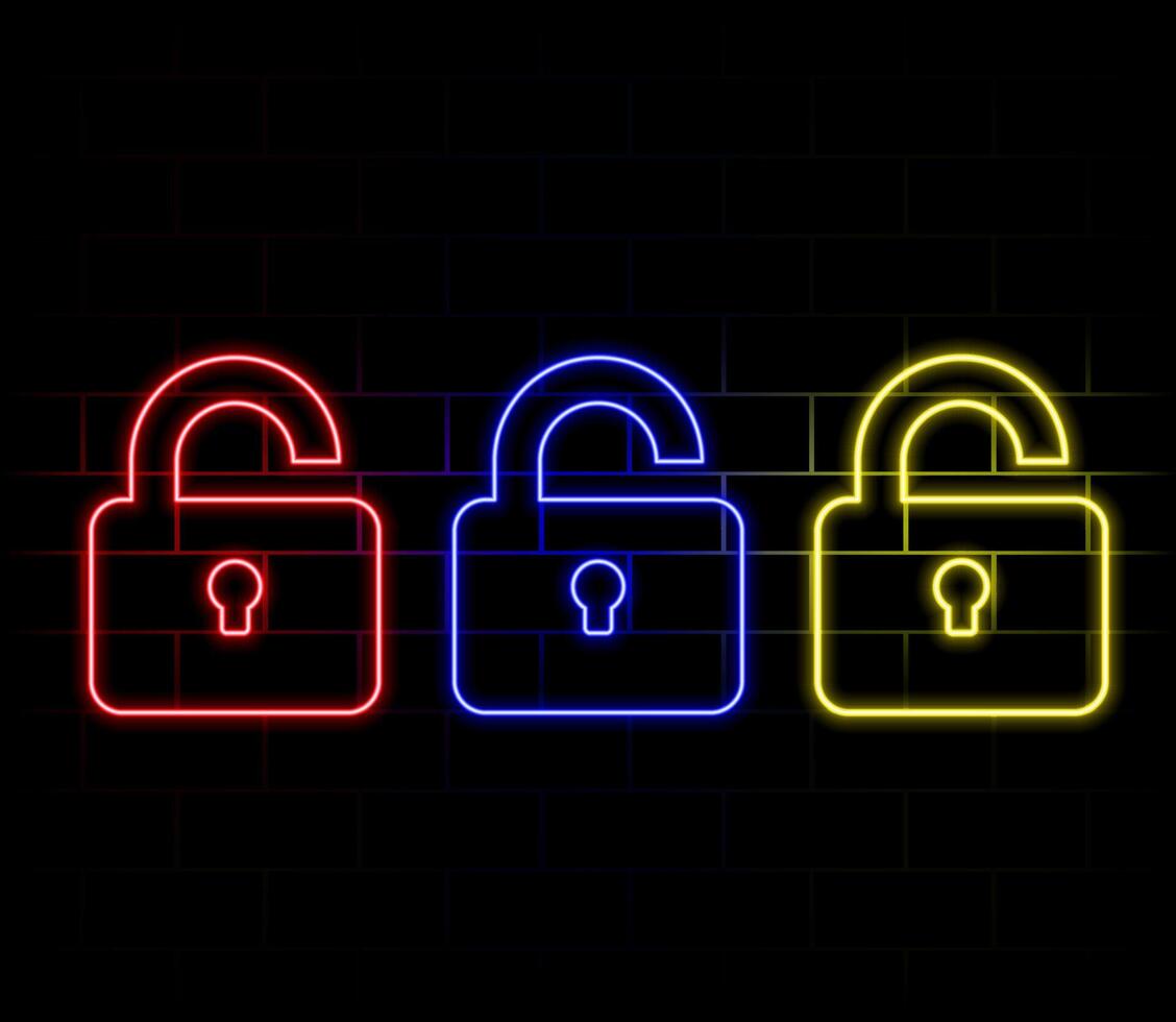 pen lock neon icon. Elements of web set. Simple icon for websites, web design, mobile app, info graphics vector
