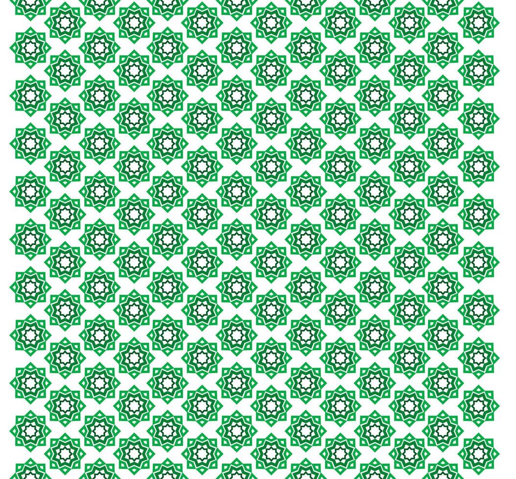 Green and white floral pattern vector