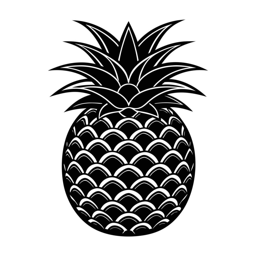 A black and white pineapple on a white background vector