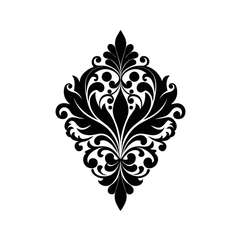 A black and white design with a floral pattern vector
