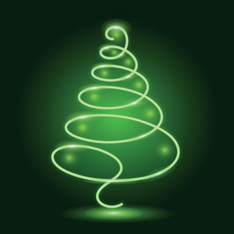 Neon Christmas tree vector