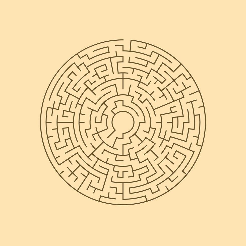 Circular maze medium difficulty illustration vector