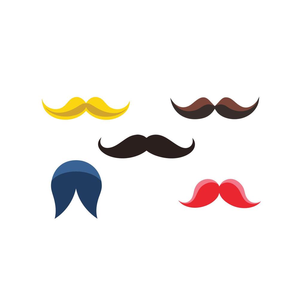 various types of mustaches set on a white background vector