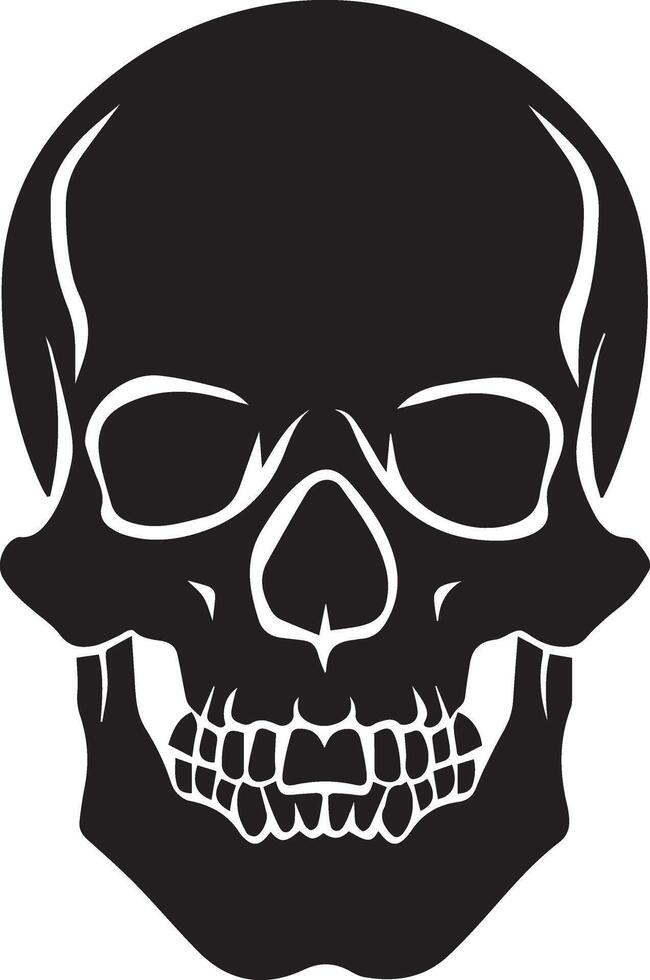 Black Skull Silhouette Icon for Spooky Designs vector