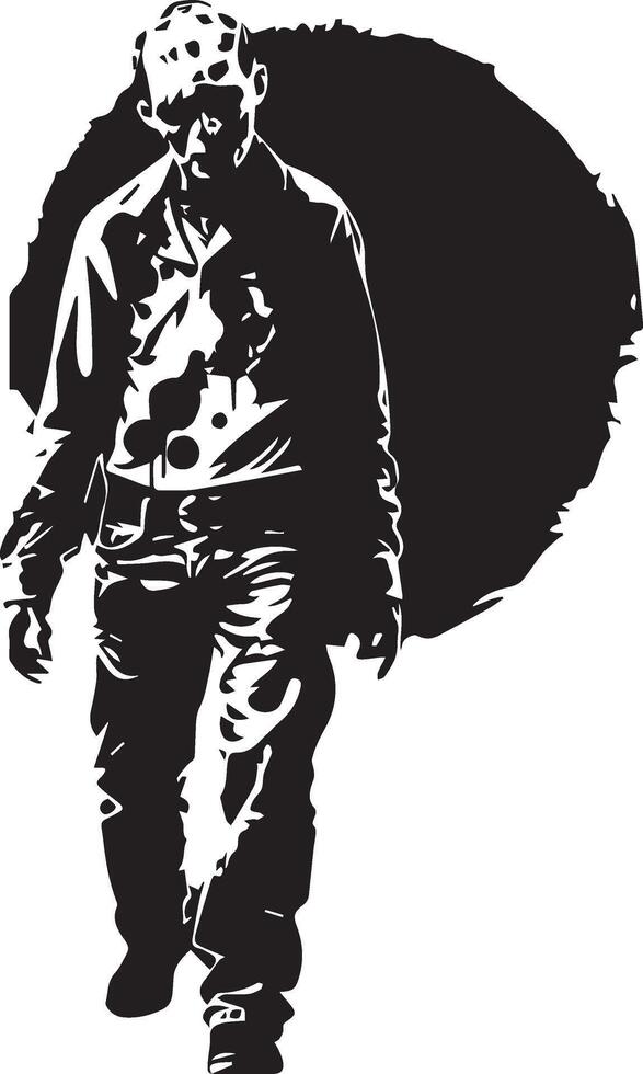 Undead Zombie Walking Silhouette for Halloween Themed Projects vector