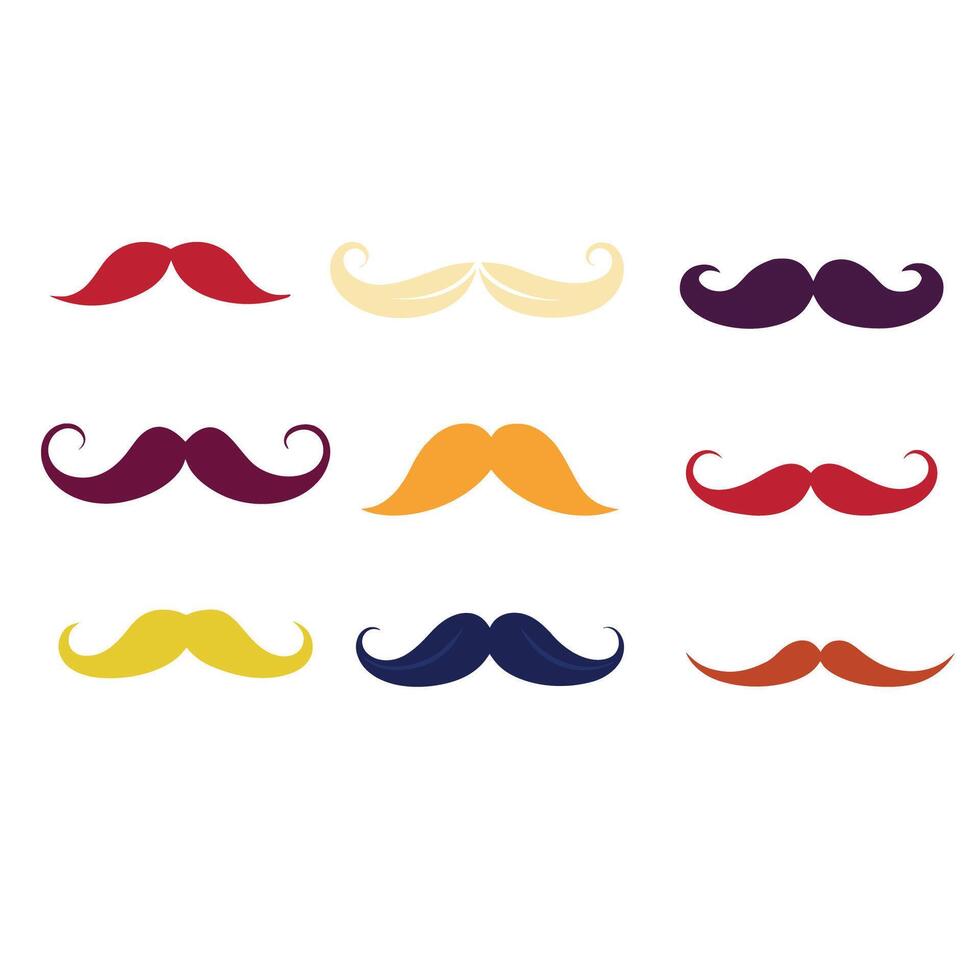 Mustaches Collection, Set of 9 vector