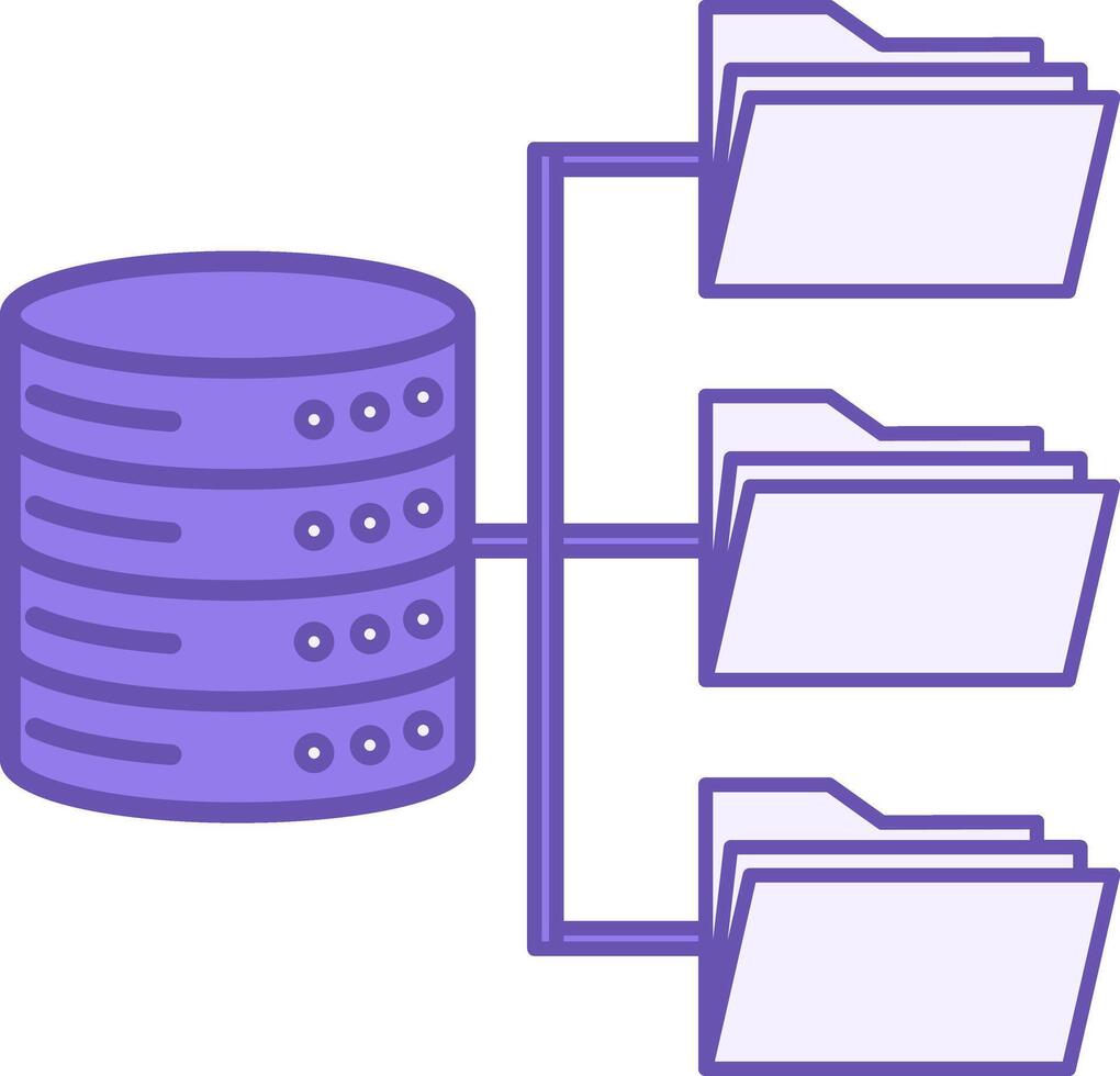 Colored Structure Icon. Icon of Database and File Folders. Data Organization Diagram. Data Analytics Concept vector