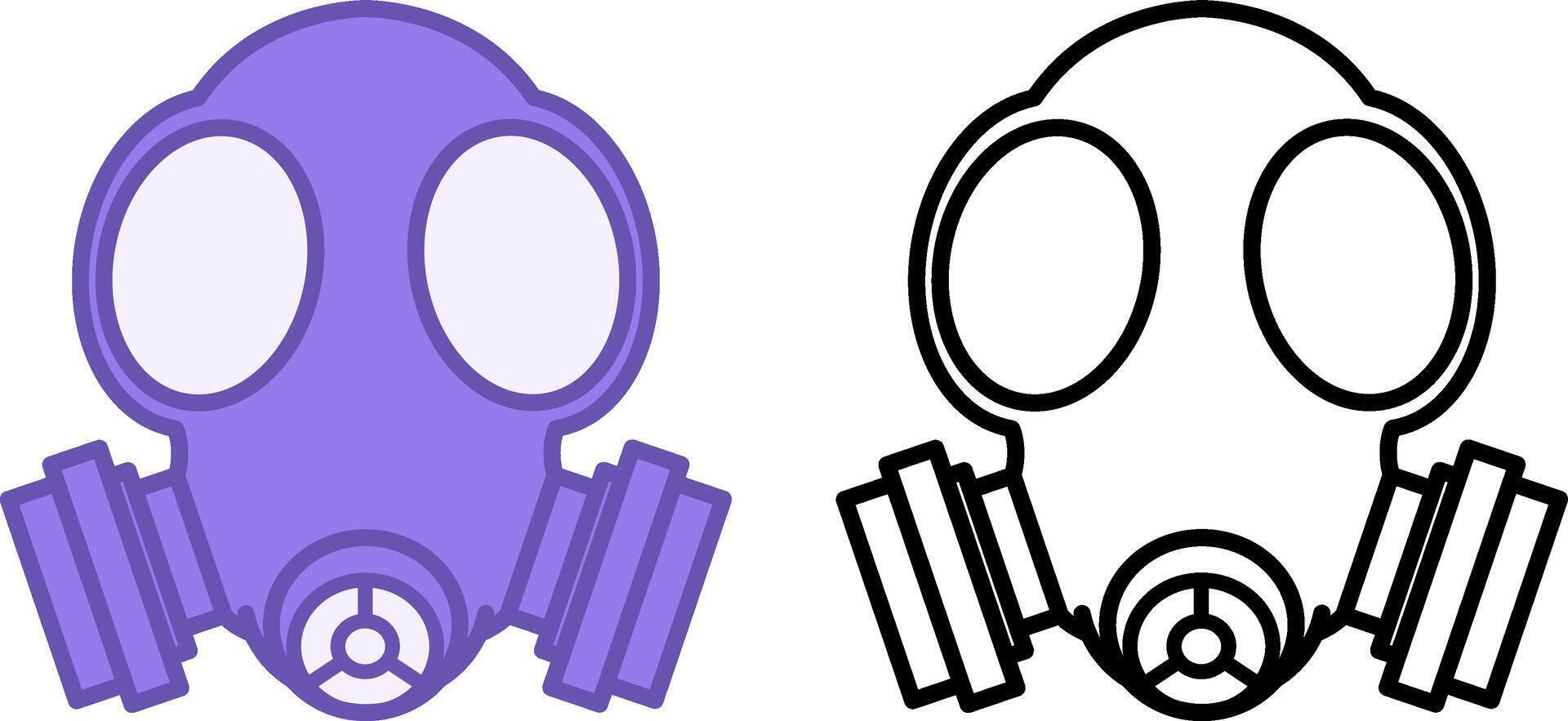 Gas Mask Icons. Icons Of Respiratory Protection. Protection From Toxic Substances. Production Concept vector