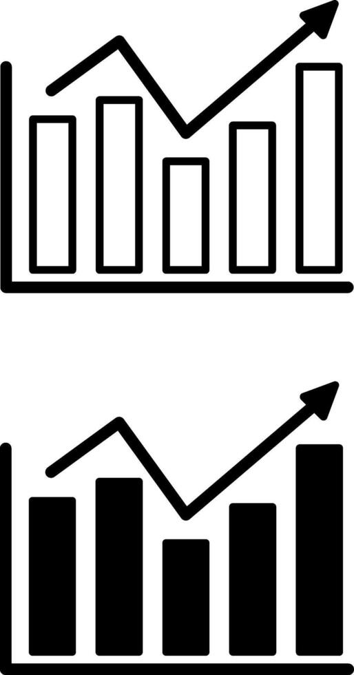 Data Chart Icons. Black and White Icons. Chart Created Based on Analysis Data. Data Analytics Concept vector