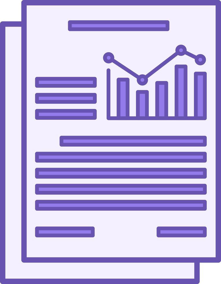 Colored Report Icon. Icon of Financial Document with Chart and Records. Finance and Data Analytics Concept vector