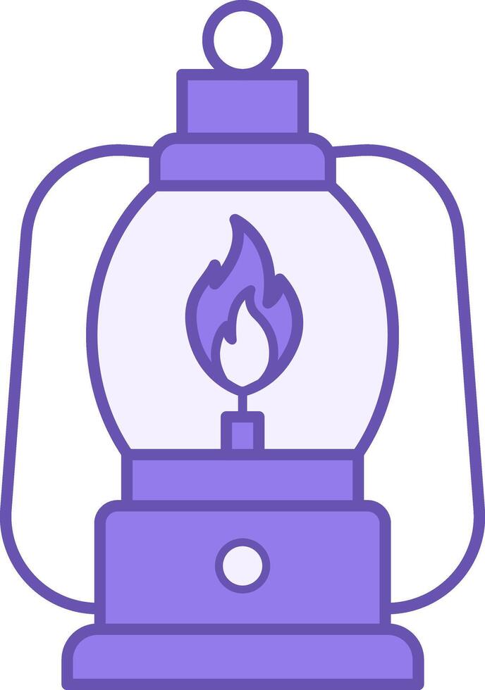 Colored Lantern Icon. Old Kerosene Lamp. Barn Lantern, Room Lighting. Camping and Tourism Concept vector