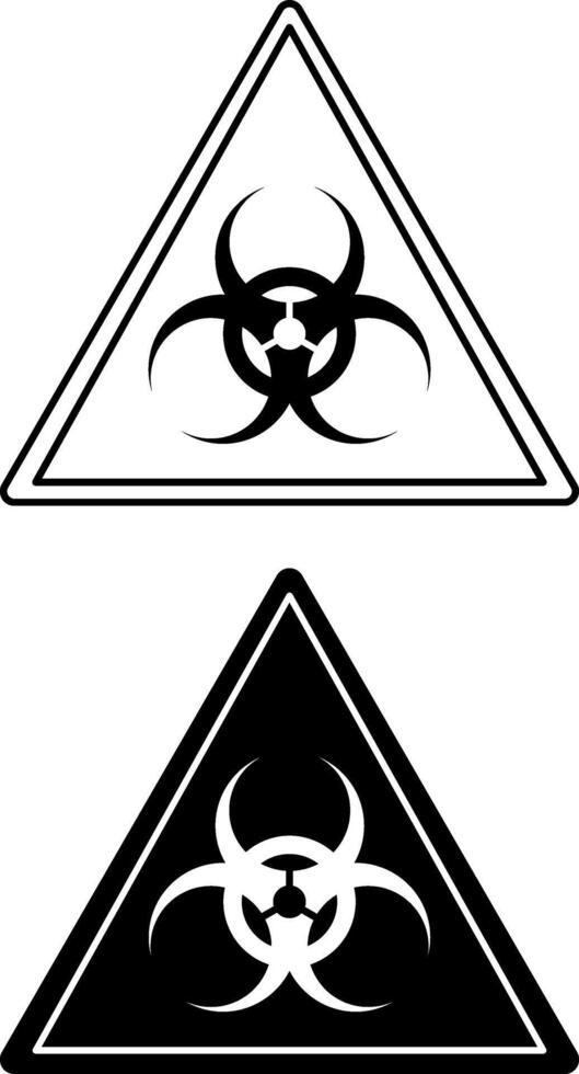 Biological Hazard Signs. Black and White Icons. Danger Warning Sign vector