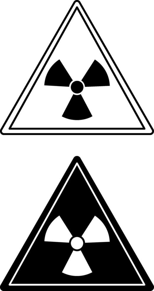 Signs of Ionizing Radiation. Black and White Icons. Carefully. Radiological Contamination. Danger Warning Sign vector