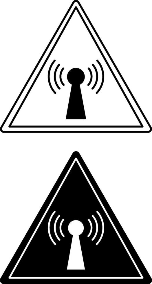Signs Non-ionizing Radiation. Black and White Icons. Warning Sign. Healthcare and Medicine Concept vector