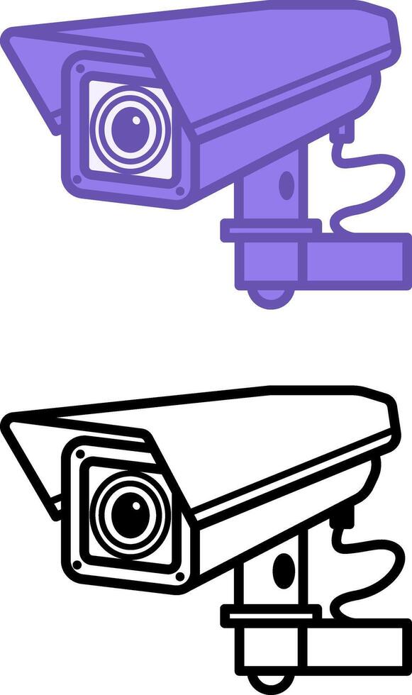 CCTV Camera Icons. Illustration. Security Camera Provides Online Surveillance Of Indoors Or Outdoors vector