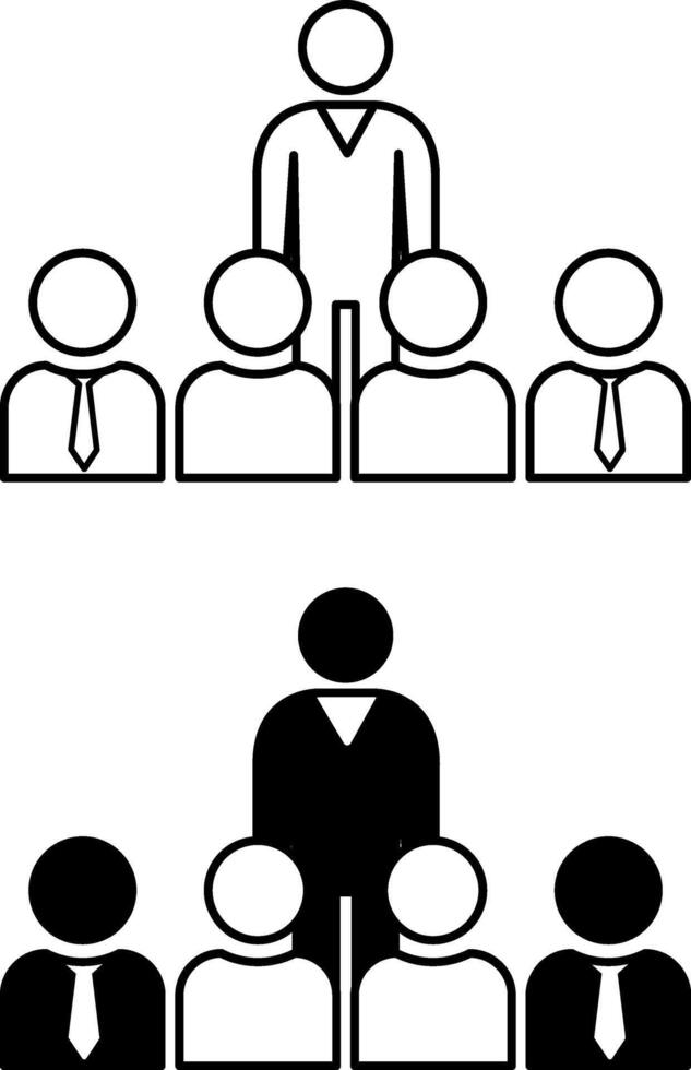 Mentorship icons. Icon of Mentor and Young Workers. Corporate training. Teamwork Concept vector