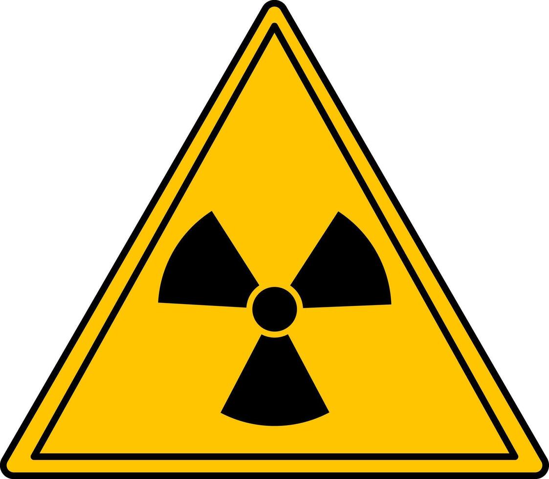 Yellow Sign of Ionizing Radiation. Carefully. Radiological Contamination. Danger Warning Sign vector