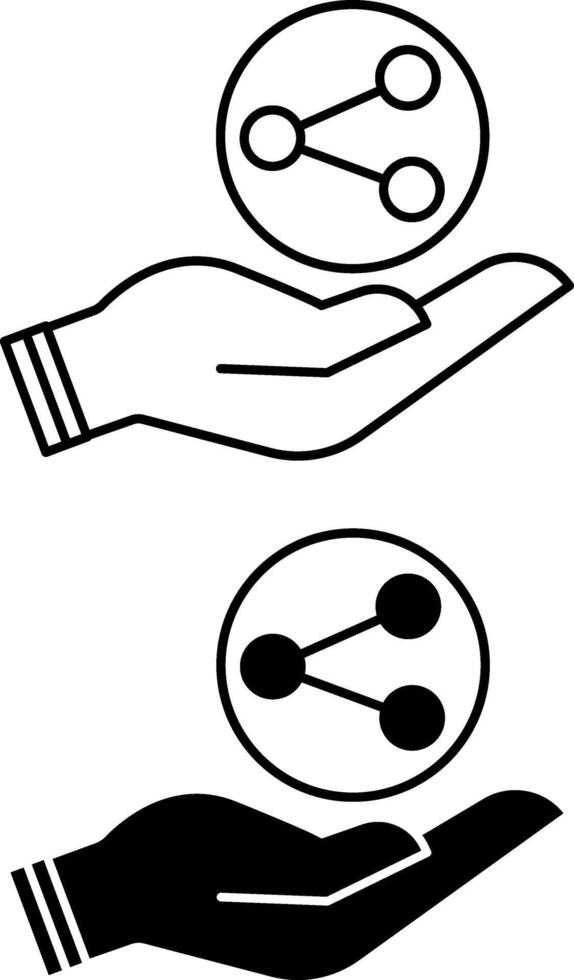Share icons. Black and White Icons. Share Link, Content. Blogging, Marketing. Social Media Concept vector