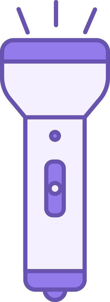 Colored Flashlight Icon. Glowing Tourist Lantern. Camping and Travel Concept vector