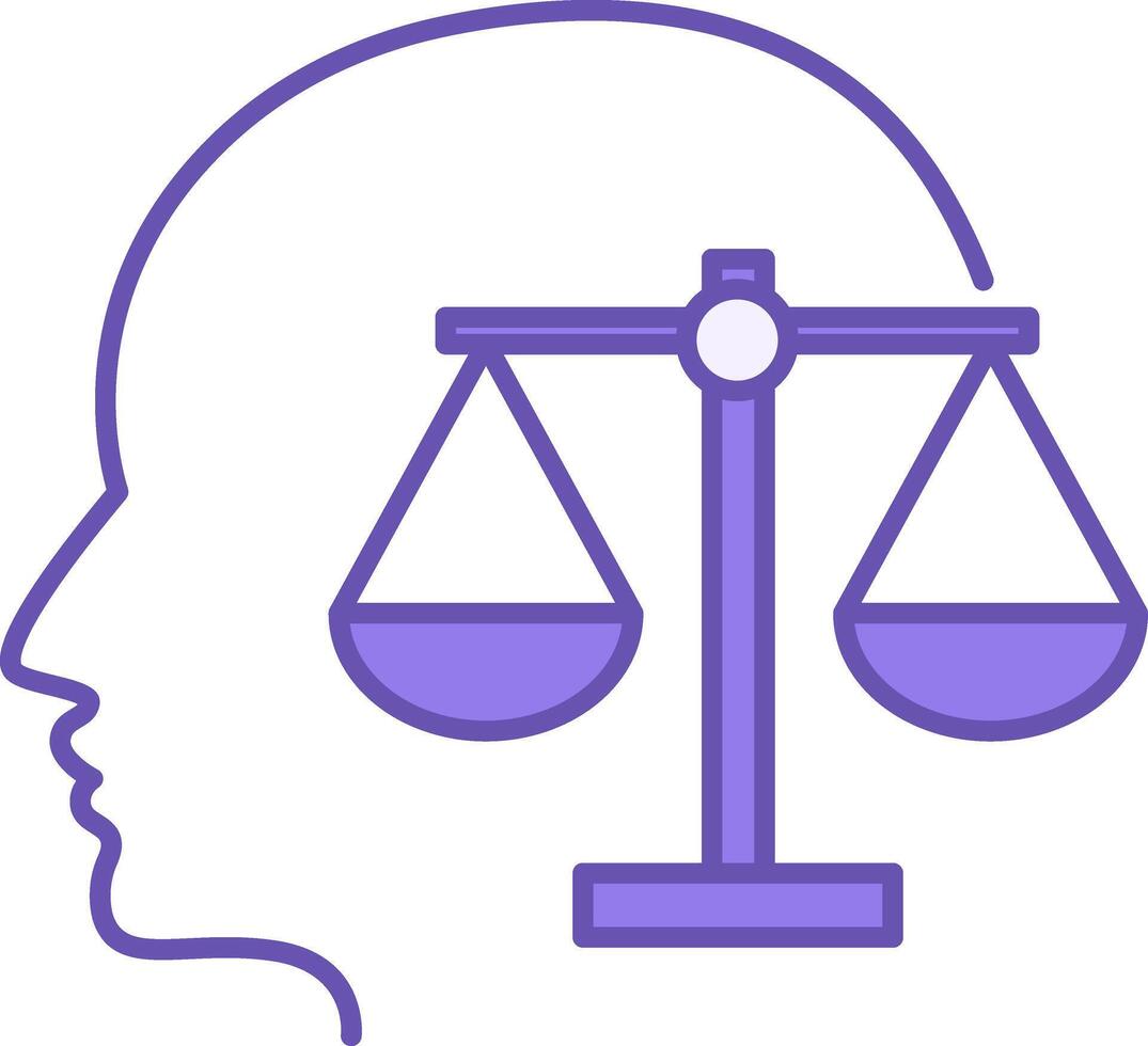 Integrity Colored Icon. con of Human Head and Scales. Justice and Equality. Core Values Concept vector