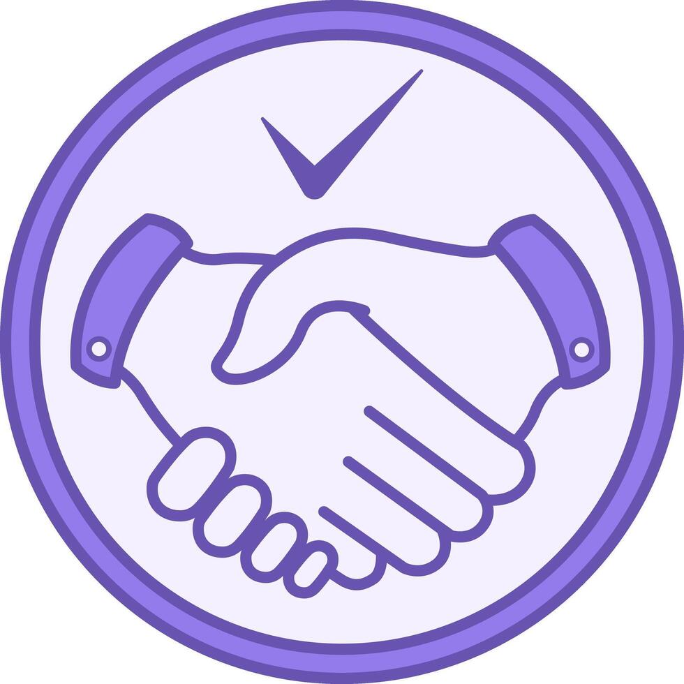 Colored Handshake Icon. Icon of Handshake of Friends, Acquaintances or Business Partners. Business and Teamwork Concept vector