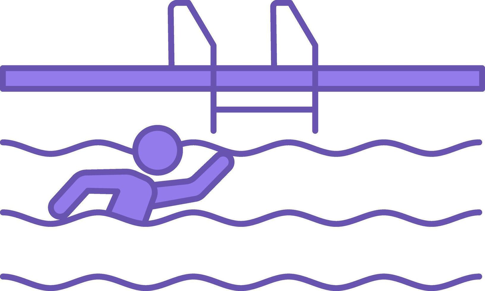 Colored Swimming Pool Icon. Icon of a Man Swimming in the Pool. Vacation and Travel Concept vector
