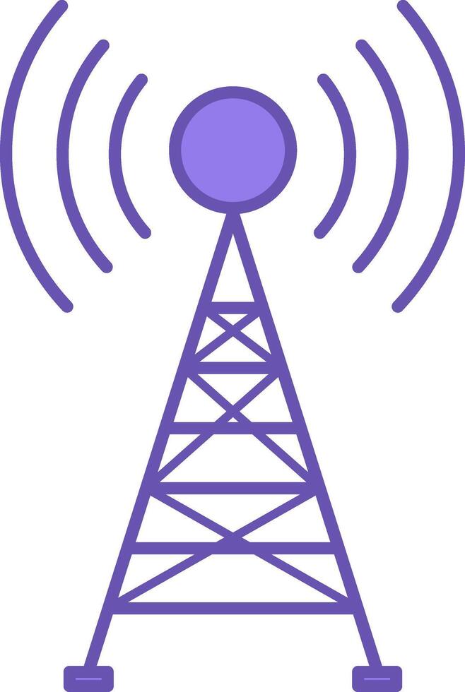 Colored Broadcast Icon. Broadcast Antenna Icon. Wi-Fi Internet, Transmitter vector