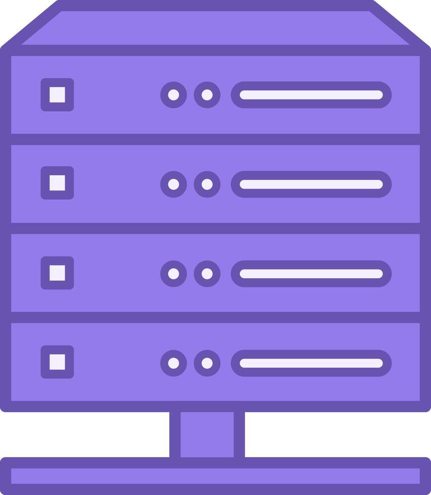 Colored Server Icon. Icon of a Specialized Computer for Executing Service Software. Concept of Technology and Data Analytics vector