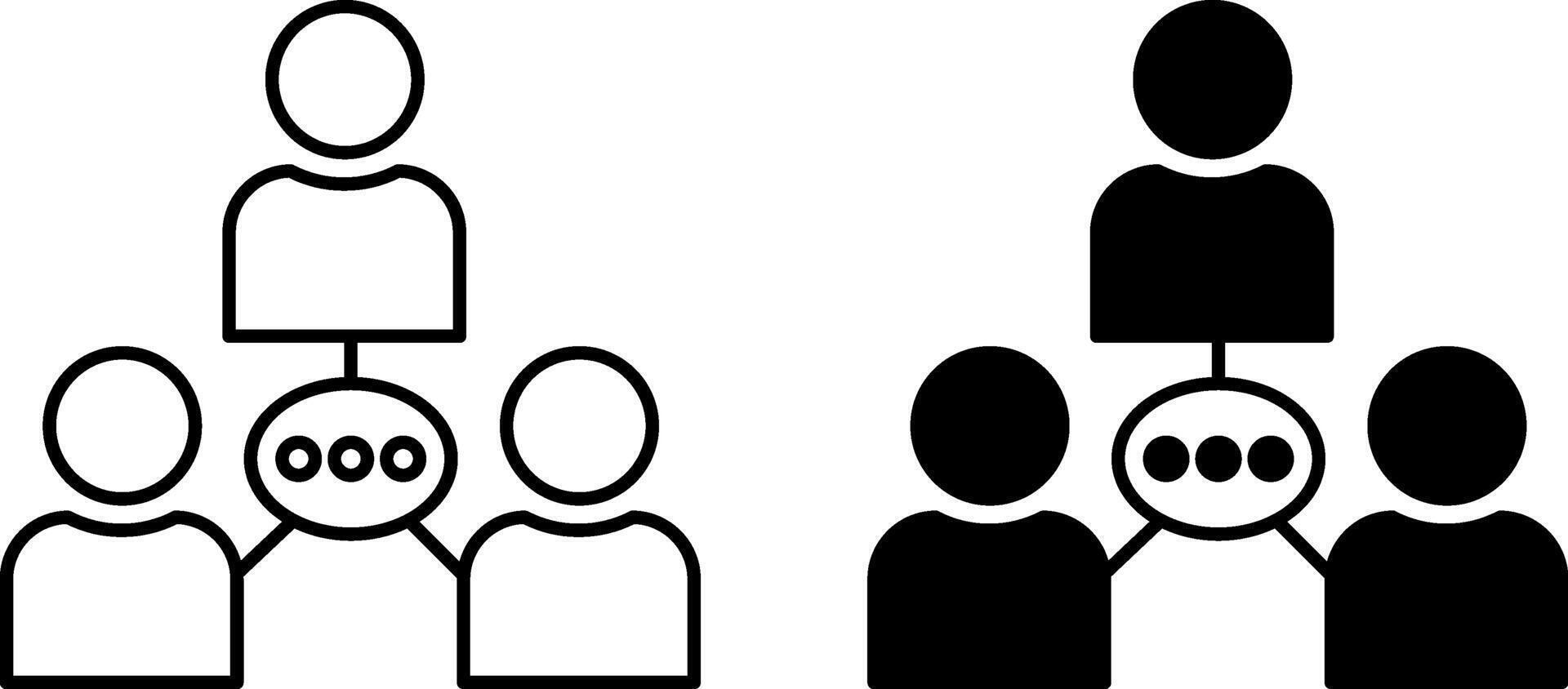 Socializing icons. Black and White Icons of People Communicating With Each Other. Global network vector