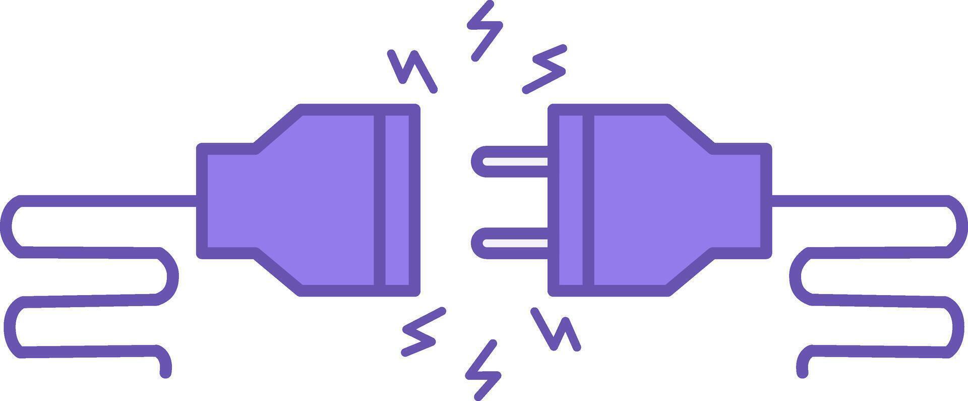 Colored Icon Error Not Found. 404. Icon of Disconnected Electrical Socket and Plug. Disconnecting the Cable from the Network. Page not found vector