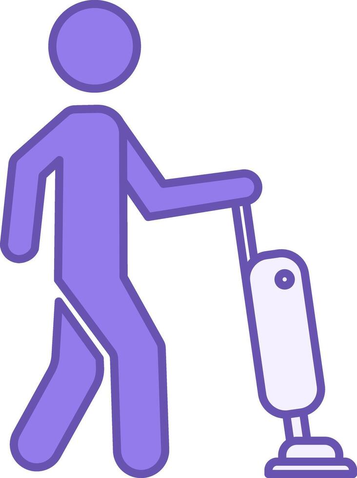 Colored Cleaning Icon. Icon of a Man Doing Cleaning with a Vacuum Cleaner. Hotel and Tourism Concept vector