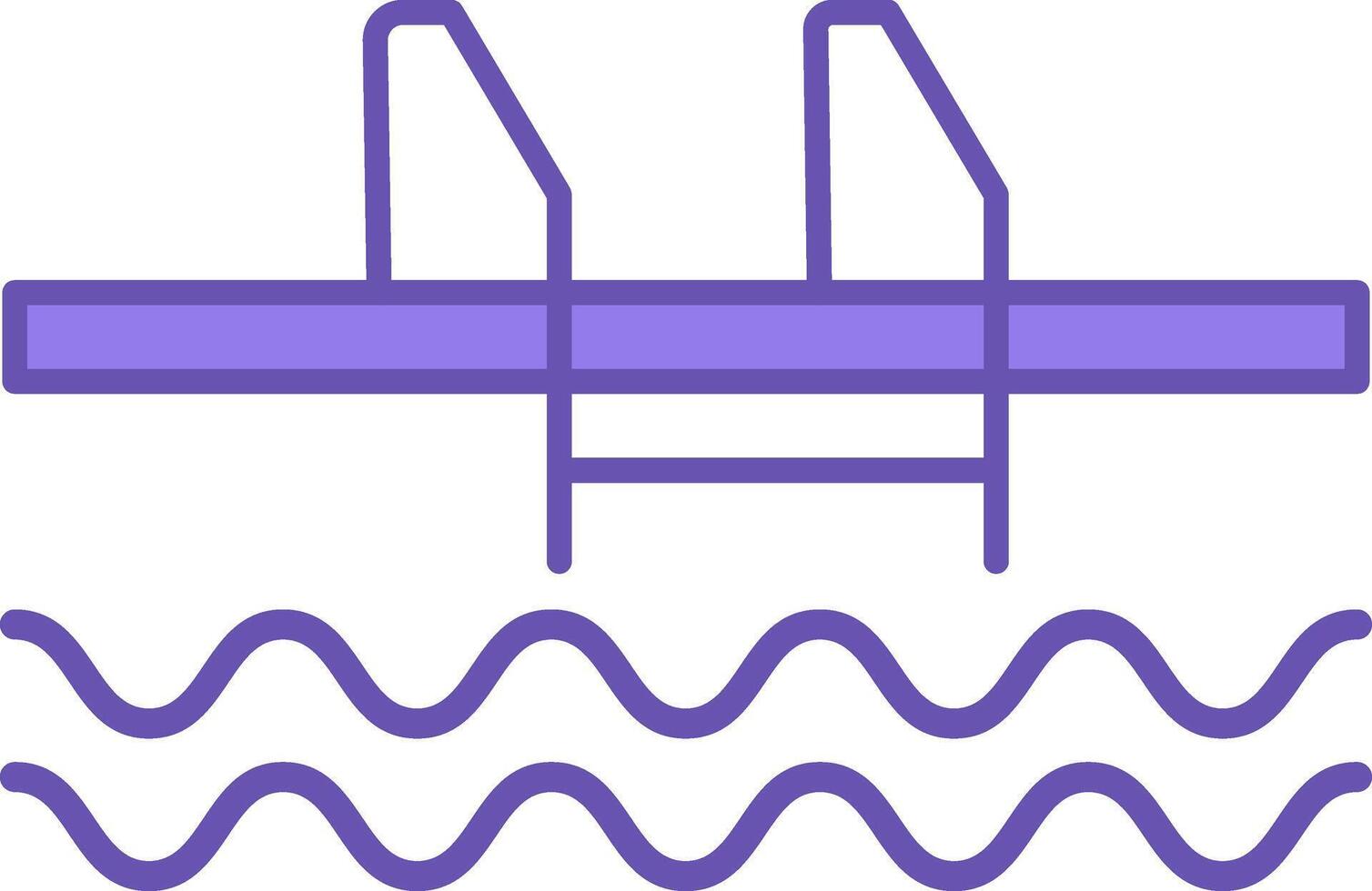 Colored Pool Icon. Icon of Swimming Pool with Ladder and Water. Travel and Vacation Concept vector