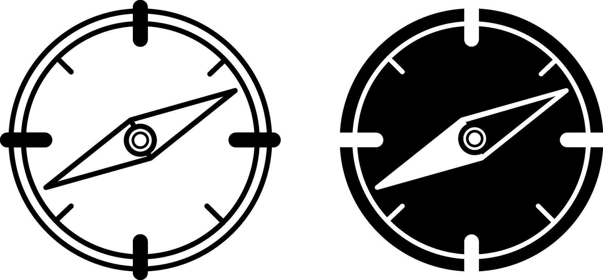 Navigation Icons. Black and White Compass Icons. Travel and Vacation Concept vector