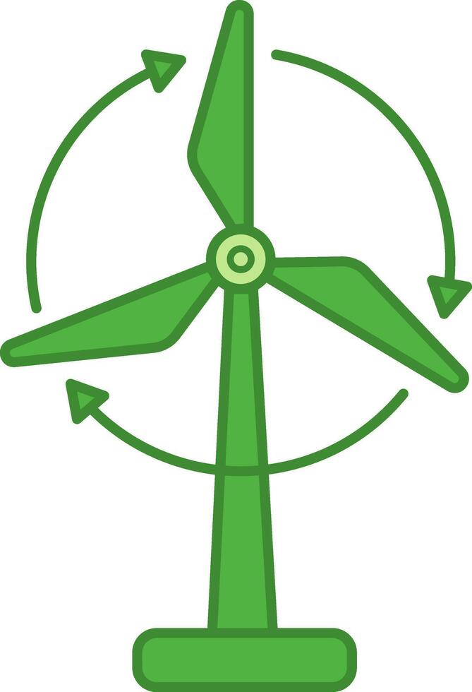 Green Wind Power Icon. Wind Turbine Icon. Ecology and Environmental Protection Concept vector