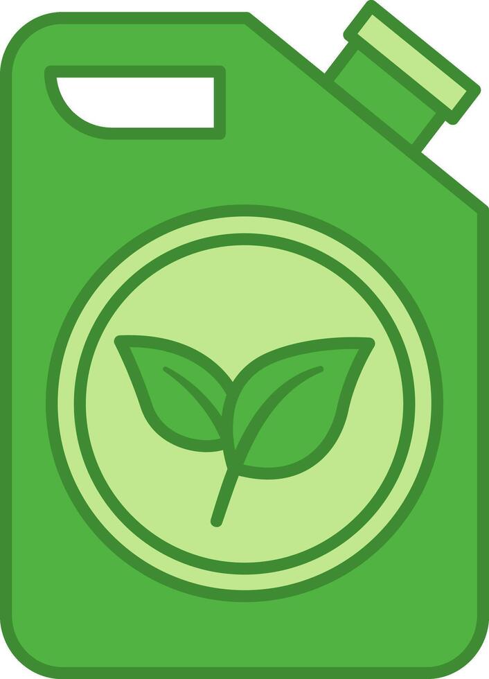 Green Biofuel Icon. Icon of Leaves on a Canister. Ecology and Environmental Protection Concept vector