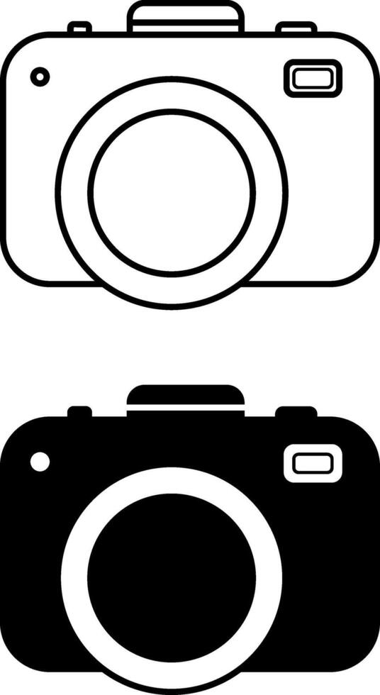 Camera icons. Black and White Icons. Digital Cameras. Travel and Vacation Concept vector