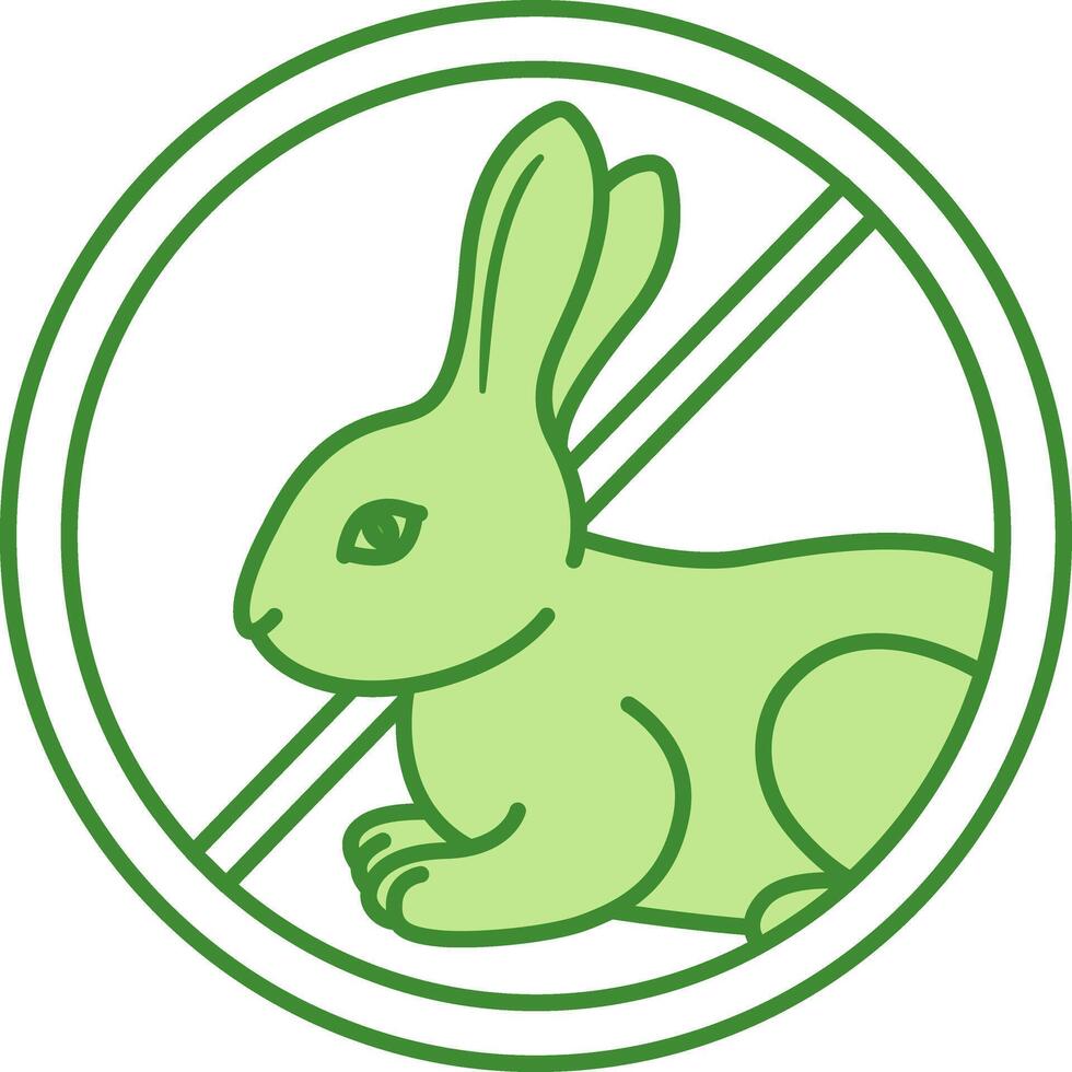 Not Tested on Animals Green Icon. Rabbit Icon. Cruelty-Free Label. Label, Tag, Emblem, Stamp for Vegan Natural Eco-Cosmetics vector