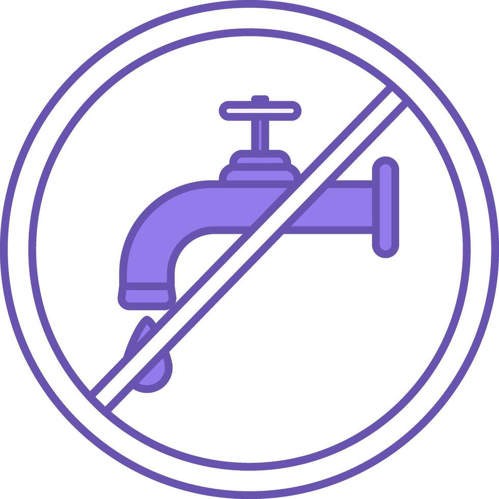 Colored Icon No Water. Faucet With Drop Of Water. Ecological Problem. Climate Change Concept vector