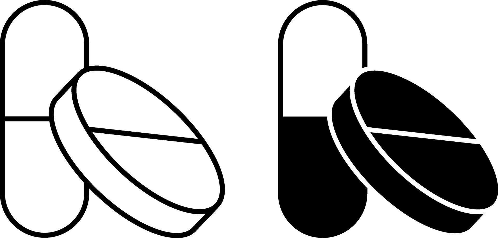 Pills Icons. Black and White Icons. Patient Treatment. Health and Medicine Concept vector
