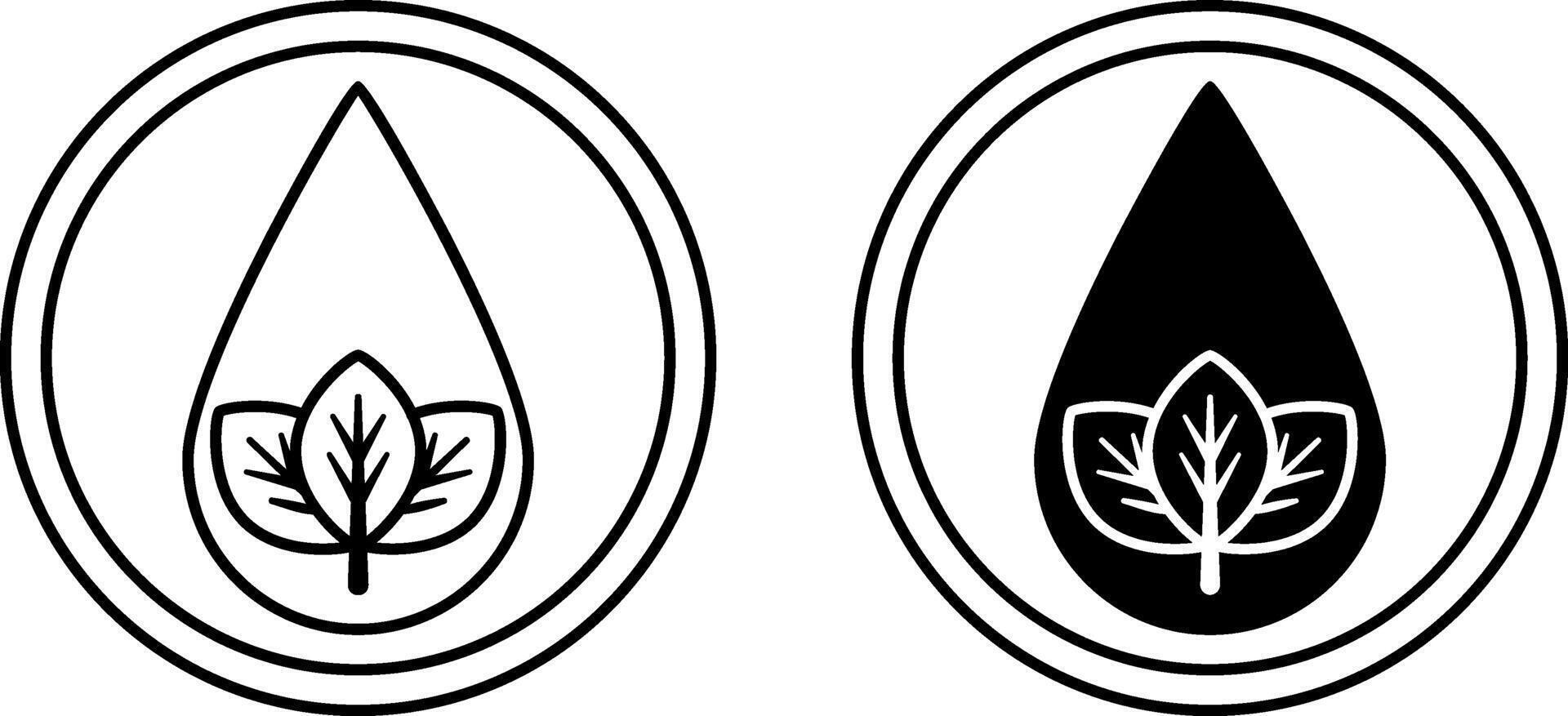 Paraben Free Icons. Black and White Icons of Leaves in a Drop. Product Safe for Skin and Health. Tag, Label for Natural and Organic Cosmetics vector