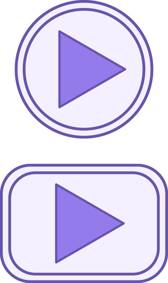 Colored Play Icons. Icons of Play Buttons vector