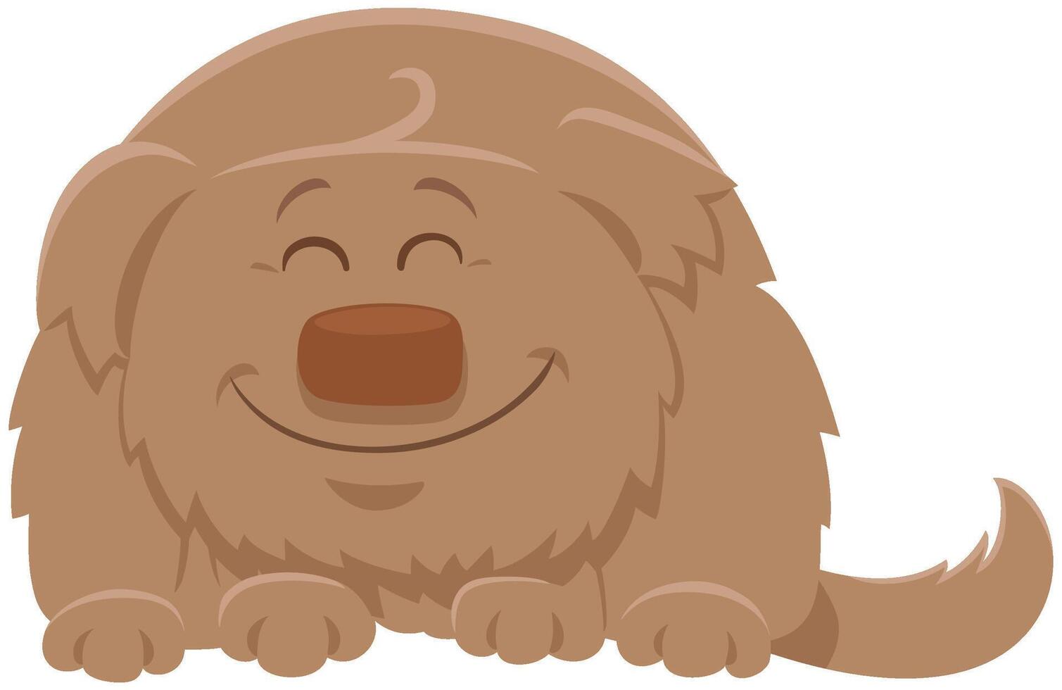 cartoon sleepy shaggy dog animal character vector